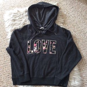 ❤️3/15   Victoria’s Secret Floral LOVE Gray Hoodie